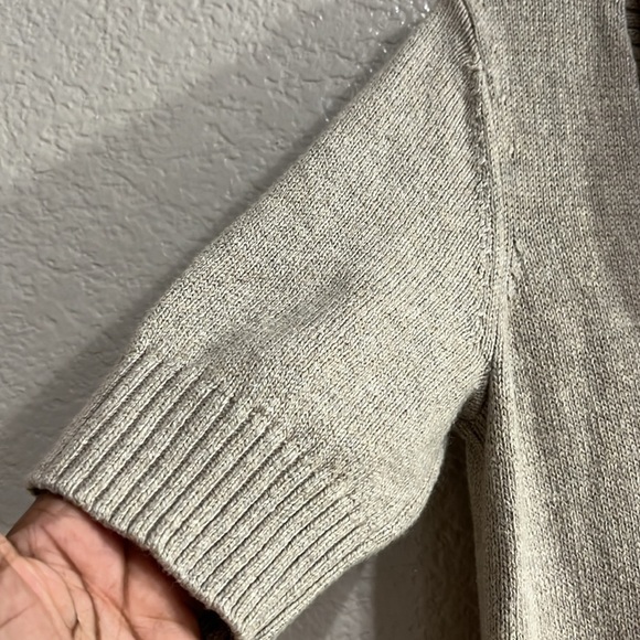 Loft Women’s Knee Length Sweater Dress Short Sleeve Beige Size XS - Picture 3 of 9